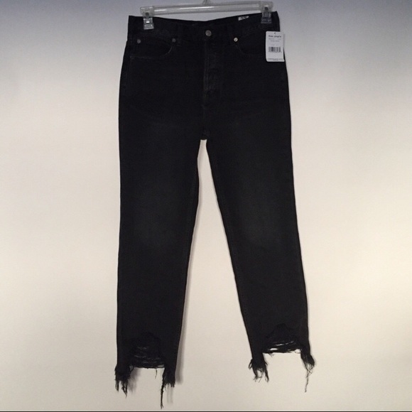 Free People Distressed Black High Waisted Cutout - Picture 4 of 8